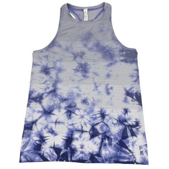 LULULEMON Swiftly Tech Tank 2.0 Wash Sz 8 Shibori Stripe Midnight Orchid - Picture 2 of 6